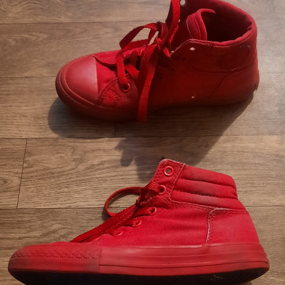 SOLD Converse Red Hightops, Size 1